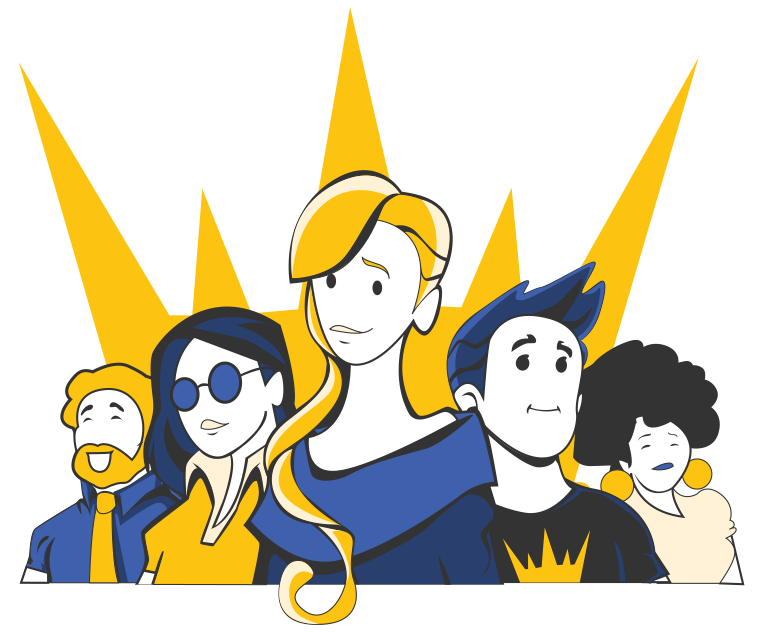 An illustration represeting the King and I Learn team!